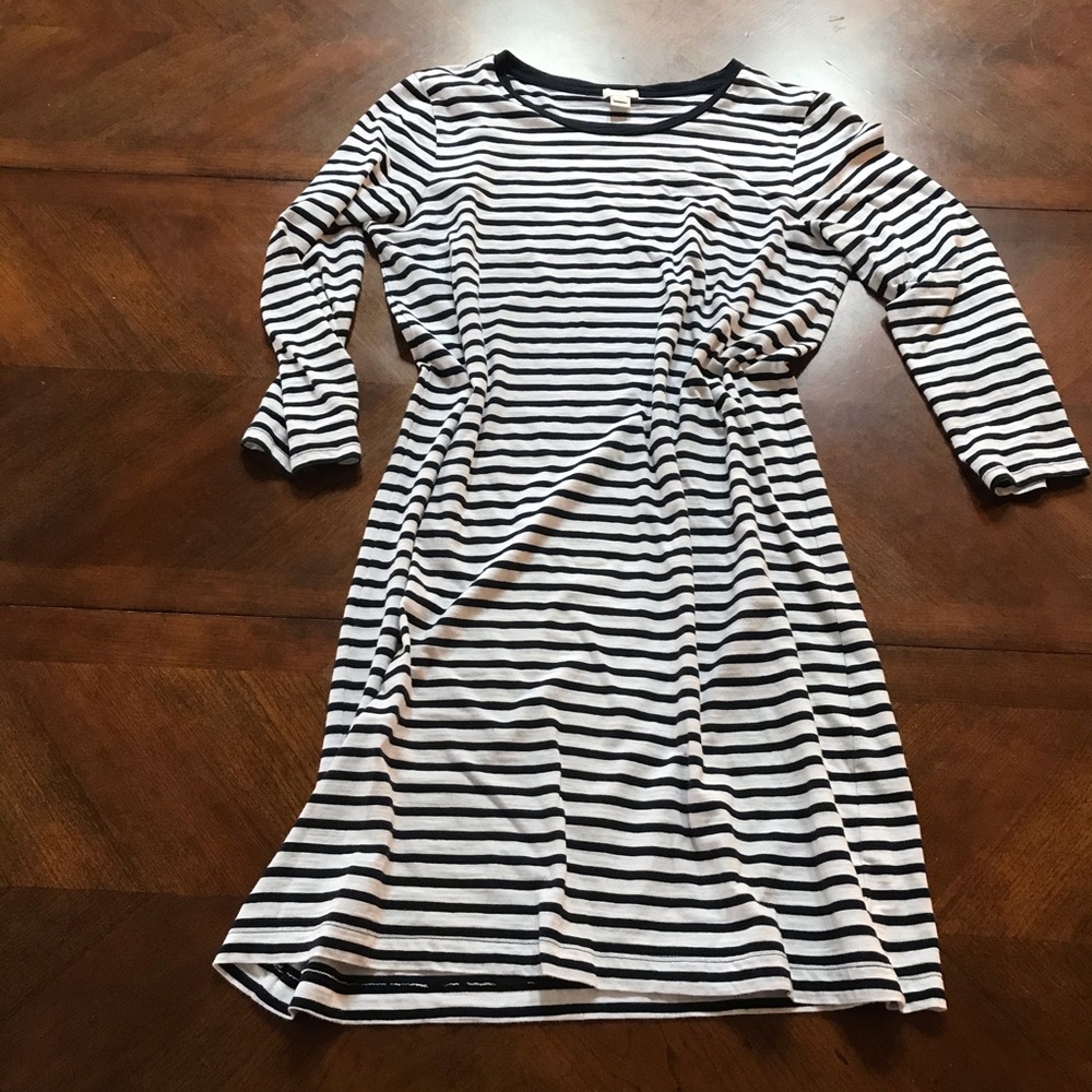 JCrew mid sleeve stripped dress